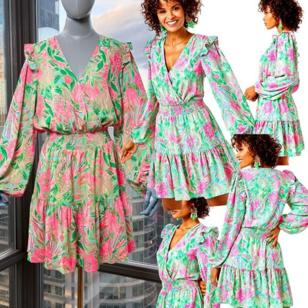 🆕 LILLY PULITZER 🧿 NWT Taviana Stretch Dress Coming in Hot Blue Horizon, Sz 10